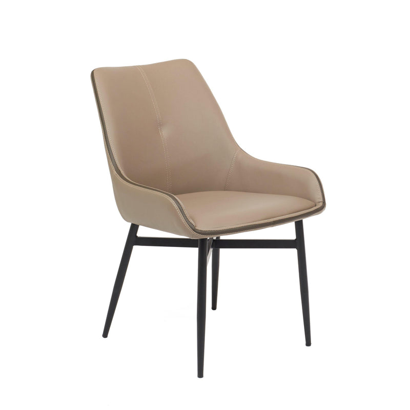 Furnishings' Mate DC-H107C-LT-BB Etna Chair In Lite Taupe PU On Black Base IMAGE 1