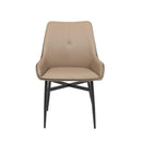  Furnishings' Mate DC-H107C-LT-BB Etna Chair In Lite Taupe PU On Black Base IMAGE 2