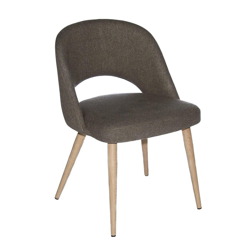 Furnishings' Mate DC T11-SL-WO Henrick Chair In Slate Fabric On White Oak IMAGE 1