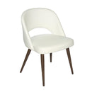 Furnishings' Mate DC T11-WH-BW Henrick Chair In White PU On Black Walnut Base IMAGE 1