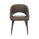  Furnishings' Mate DC T11-GR-BW Henrick Chair In Grey PU On Black Walnut Base IMAGE 2