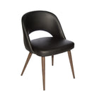  Furnishings' Mate DC T11-BL-BW Henrick Chair In Black PU On Black Walnut Base IMAGE 1