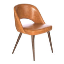  Furnishings' Mate DC T11-TN-BW Henrick Chair In Tan PU On Black Walnut Base IMAGE 1
