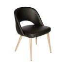  Furnishings' Mate DC T11-BL-WO Henrick Chair In Black PU On White Oak Base IMAGE 1