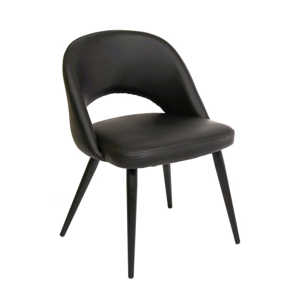 Furnishings' Mate DC T11-BL-MB Henrick Chair In Black PU On Matte Black Base IMAGE 1