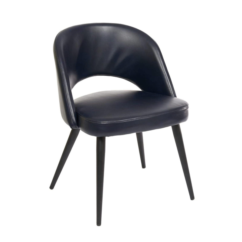 Furnishings' Mate DC T11-INK-MB Henrick Chair In Ink PU On Matte Black Base IMAGE 1