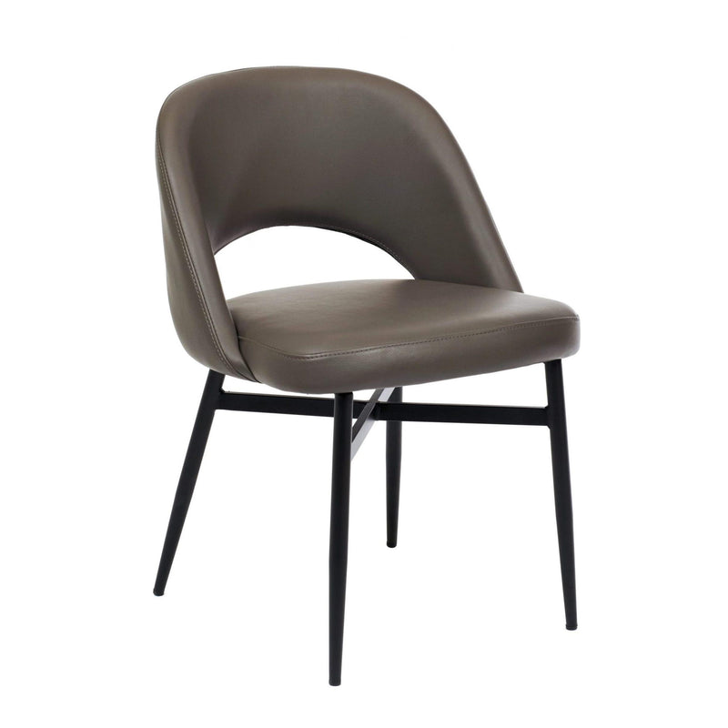 Furnishings' Mate DC-T11-GR-BB Henrick Chair In Grey PU On Black Beta Base IMAGE 1