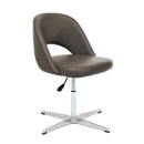  Furnishings' Mate DC-T11-GR-4S Henrick Chair In Grey PU On 4 Star Swivel Base IMAGE 1