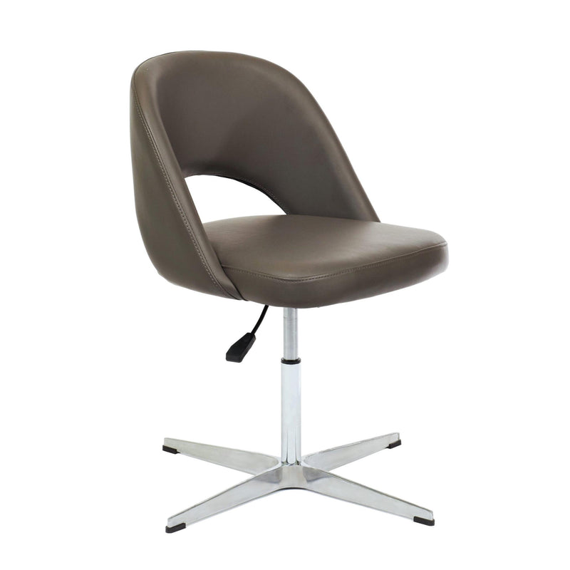 Furnishings' Mate DC-T11-GR-4S Henrick Chair In Grey PU On 4 Star Swivel Base IMAGE 1