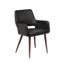  Furnishings' Mate DC T16-BL-BW Isaac Chair In Black PU On Black Walnut Base IMAGE 1
