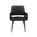  Furnishings' Mate DC T16-BL-BW Isaac Chair In Black PU On Black Walnut Base IMAGE 2