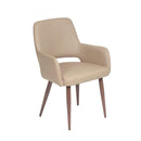  Furnishings' Mate DC T16-LT-BW Isaac Chair In Lite Taupe PU On Black Walnut Base IMAGE 1