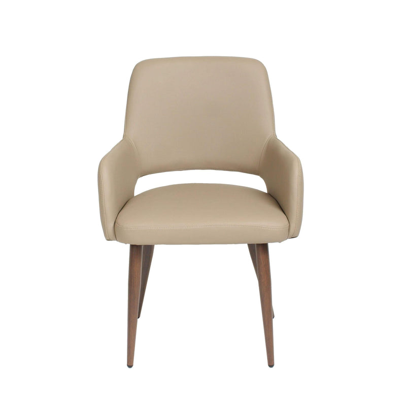 Furnishings' Mate DC T16-LT-BW  Isaac Chair In Lite Taupe PU On Black Walnut Base IMAGE 2