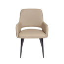  Furnishings' Mate DC T16-LT-MB Isaac Chair In Lite Taupe PU On Matte Black Base IMAGE 1