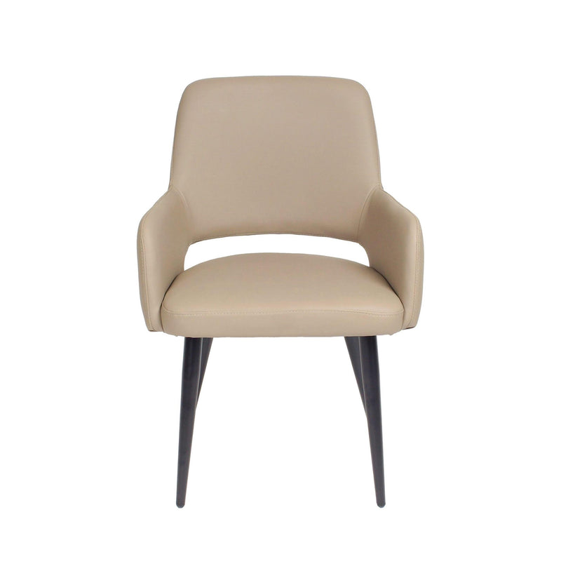 Furnishings' Mate DC T16-LT-MB  Isaac Chair In Lite Taupe PU On Matte Black Base IMAGE 1