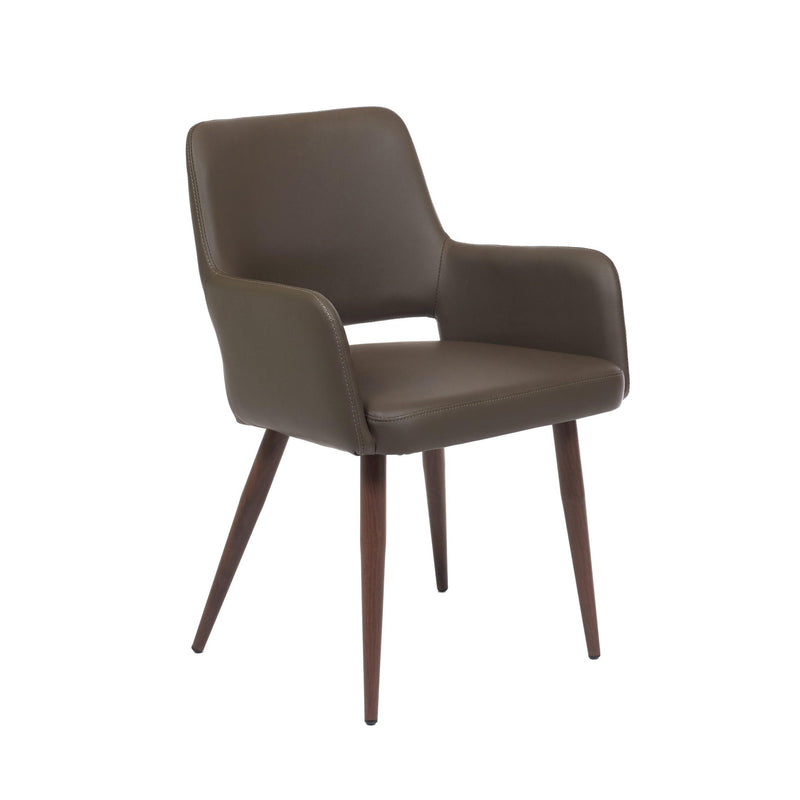 Furnishings' Mate DC T16-GR-BW  Isaac Chair In Grey PU On Black Walnut  Base IMAGE 1