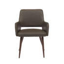  Furnishings' Mate DC T16-GR-BW Isaac Chair In Grey PU On Black Walnut Base IMAGE 2