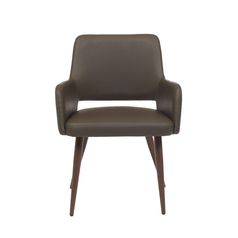 Furnishings' Mate DC T16-GR-BW  Isaac Chair In Grey PU On Black Walnut  Base IMAGE 2