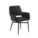  Furnishings' Mate DC T16-BL-BB Isaac Chair In Black PU On Black Beta Base IMAGE 1