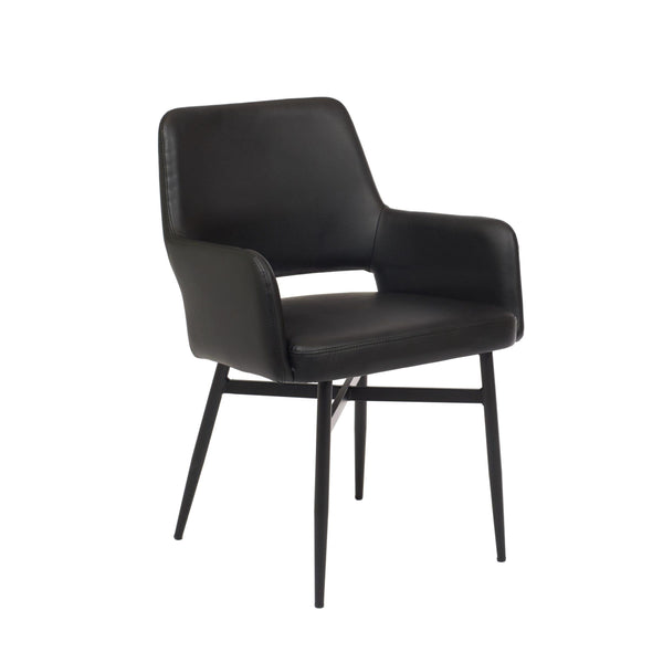 Furnishings' Mate DC T16-BL-BB Isaac Chair In Black PU On Black Beta Base IMAGE 1