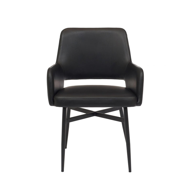 Furnishings' Mate DC T16-BL-BB Isaac Chair In Black PU On Black Beta Base IMAGE 2