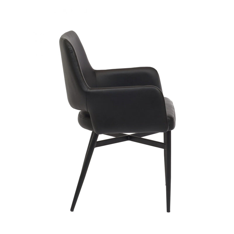 Furnishings' Mate DC T16-BL-BB Isaac Chair In Black PU On Black Beta Base IMAGE 3