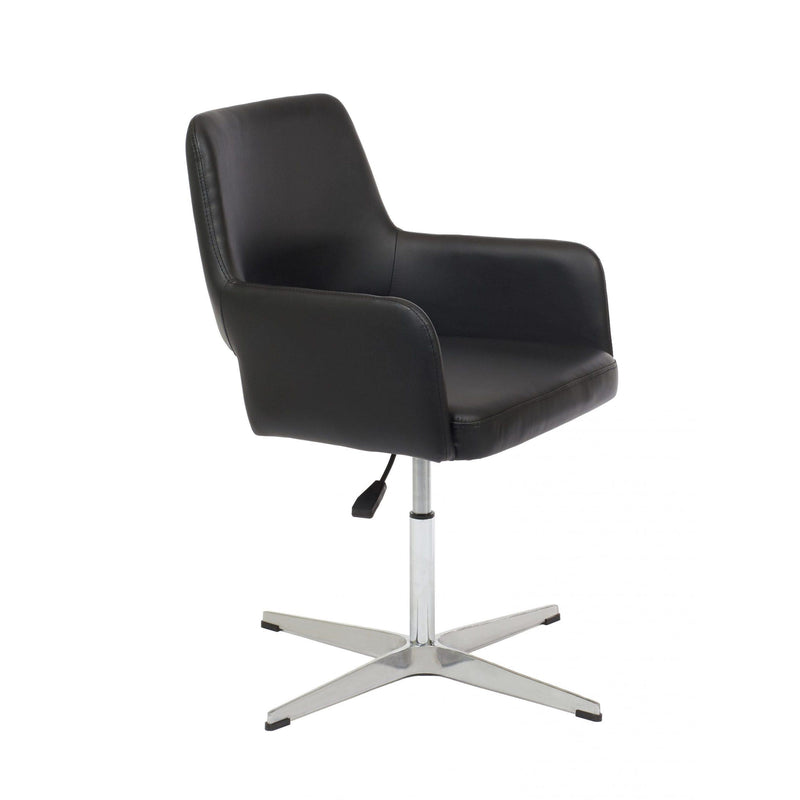 Furnishings' Mate DC-T16-BL-4S Isaac Chair In Black PU On 4 Star Swivel Base IMAGE 1