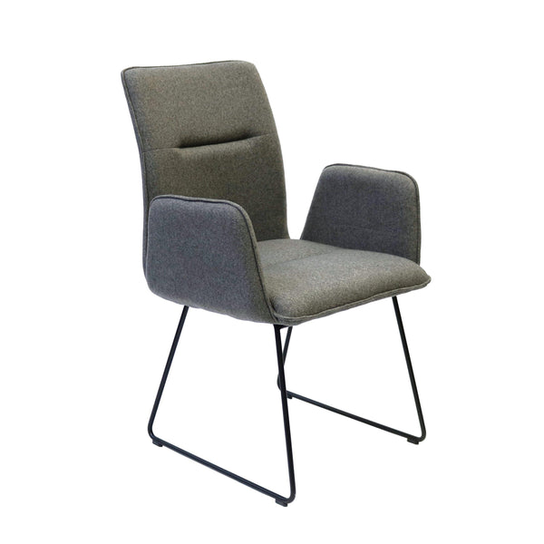 Furnishings' Mate DC 621-SL-SLED  Jacob Chair In Slate Fabric On Sled Modular Base IMAGE 1