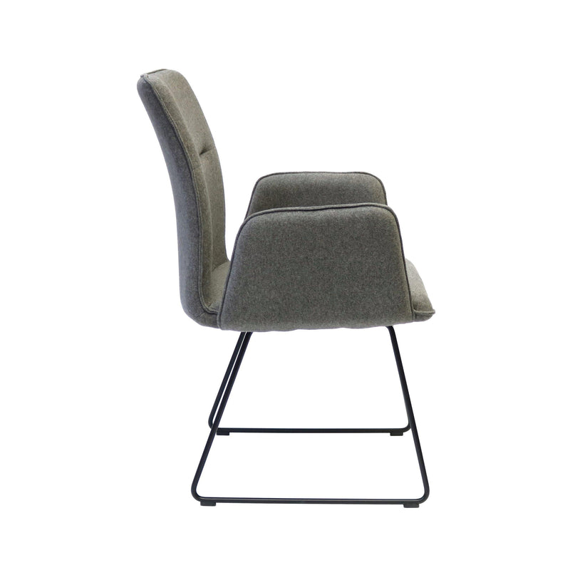 Furnishings' Mate DC 621-SL-SLED  Jacob Chair In Slate Fabric On Sled Modular Base IMAGE 3