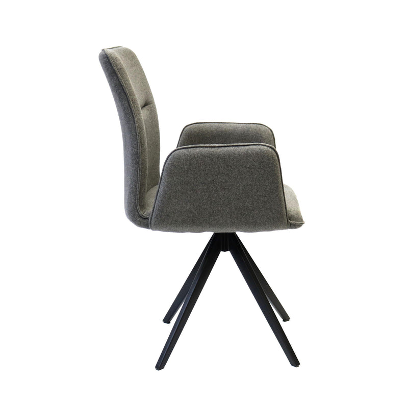 Furnishings' Mate DC 621-SL-SWV  Jacob Chair In Slate Fabric On Swivel Modular Base IMAGE 3