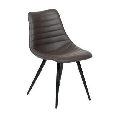 Furnishings' Mate DC 342-GR-MB Lee Chair In Grey PU On Standard Matte Black Frame IMAGE 1