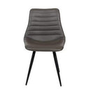  Furnishings' Mate DC 342-GR-MB Lee Chair In Grey PU On Standard Matte Black Frame IMAGE 2