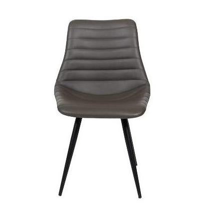 Furnishings' Mate DC 342-GR-MB Lee Chair In Grey PU On Standard Matte Black Frame IMAGE 2