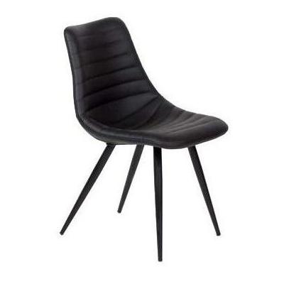 Furnishings' Mate DC 342-BL-MB Lee Chair In Black PU On Standard Matte Black Frame IMAGE 1