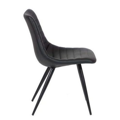 Furnishings' Mate DC 342-BL-MB Lee Chair In Black PU On Standard Matte Black Frame IMAGE 3