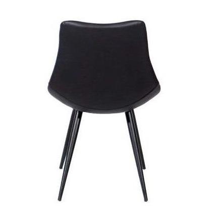 Furnishings' Mate DC 342-BL-MB Lee Chair In Black PU On Standard Matte Black Frame IMAGE 4