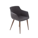  Furnishings' Mate DC 345-GF-BW Owen Chair In Graphite Fabric On Black Walnut Base IMAGE 1