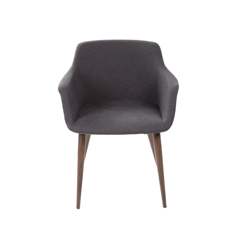 Furnishings' Mate DC 345-GF-BW Owen Chair In Graphite Fabric On Black Walnut Base IMAGE 2