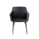  Furnishings' Mate DC 345-BL-BW Owen Chair In Black PU On Black Walnut Base IMAGE 2