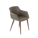  Furnishings' Mate DC 345-GR-BW Owen Chair In Grey PU On Black Walnut Base IMAGE 1