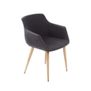  Furnishings' Mate DC 345-GF-WO Owen Chair In Graphite Fabric On White Oak Base IMAGE 1