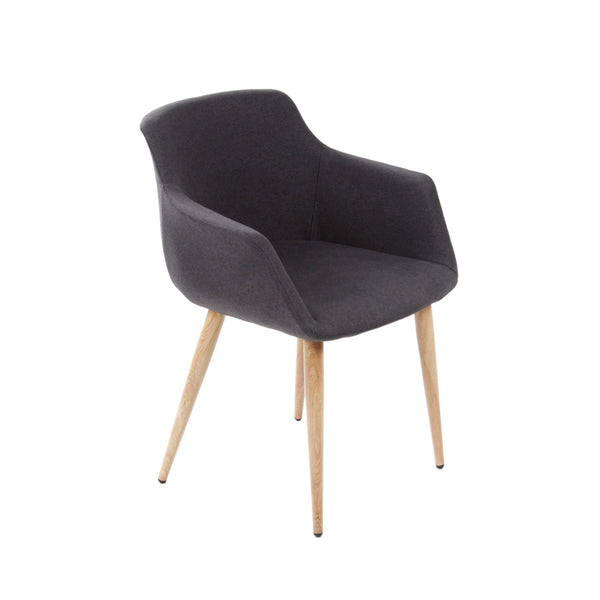 Furnishings' Mate DC 345-GF-WO Owen Chair In Graphite Fabric On White Oak Base IMAGE 1