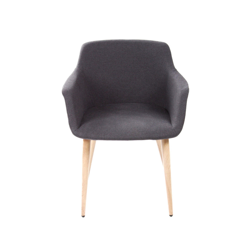 Furnishings' Mate DC 345-GF-WO Owen Chair In Graphite Fabric On White Oak Base IMAGE 2