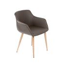  Furnishings' Mate DC 345-GR-WO Owen Chair In Grey PU On White Oak Base IMAGE 1