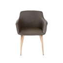  Furnishings' Mate DC 345-GR-WO Owen Chair In Grey PU On White Oak Base IMAGE 2
