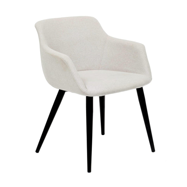 Furnishings' Mate DC 345-DF-MB Owen Chair In Dove Fabric On Standard Matte Black Base IMAGE 1