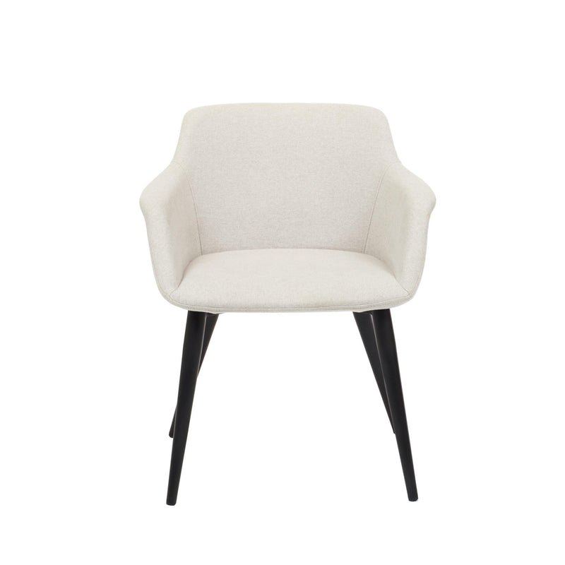 Furnishings' Mate DC 345-DF-MB Owen Chair In Dove Fabric On Standard Matte Black Base IMAGE 2