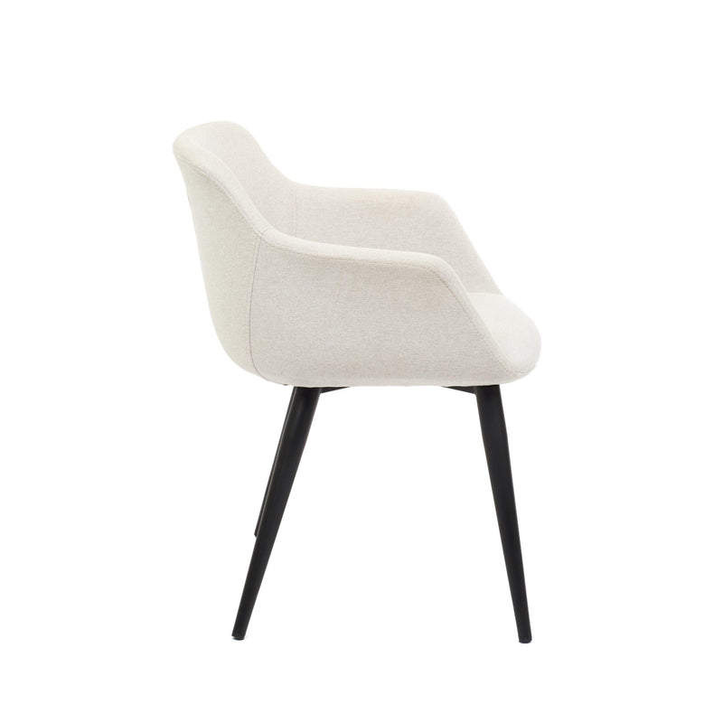 Furnishings' Mate DC 345-DF-MB Owen Chair In Dove Fabric On Standard Matte Black Base IMAGE 3