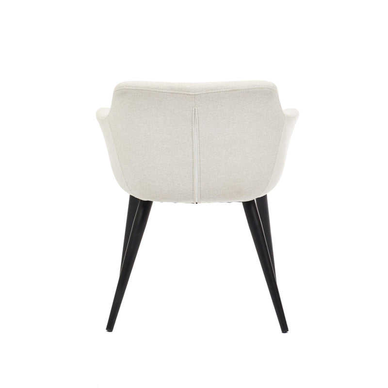 Furnishings' Mate DC 345-DF-MB Owen Chair In Dove Fabric On Standard Matte Black Base IMAGE 4