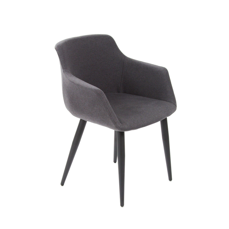 Furnishings' Mate DC 345-GF-MB Owen Chair In Graphite Fabric On Standard Matte Black Base IMAGE 1